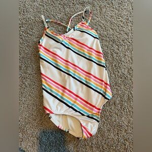 Billabong rainbow striped retro one piece swimsuit kids